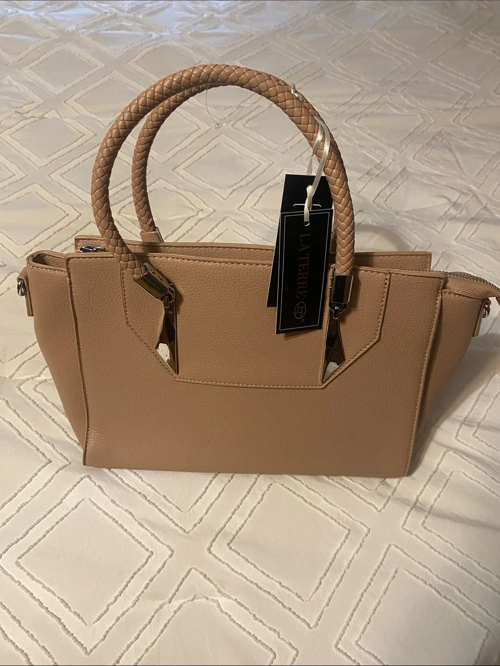 Blush LaTerre Structured Vegan Leather Purse